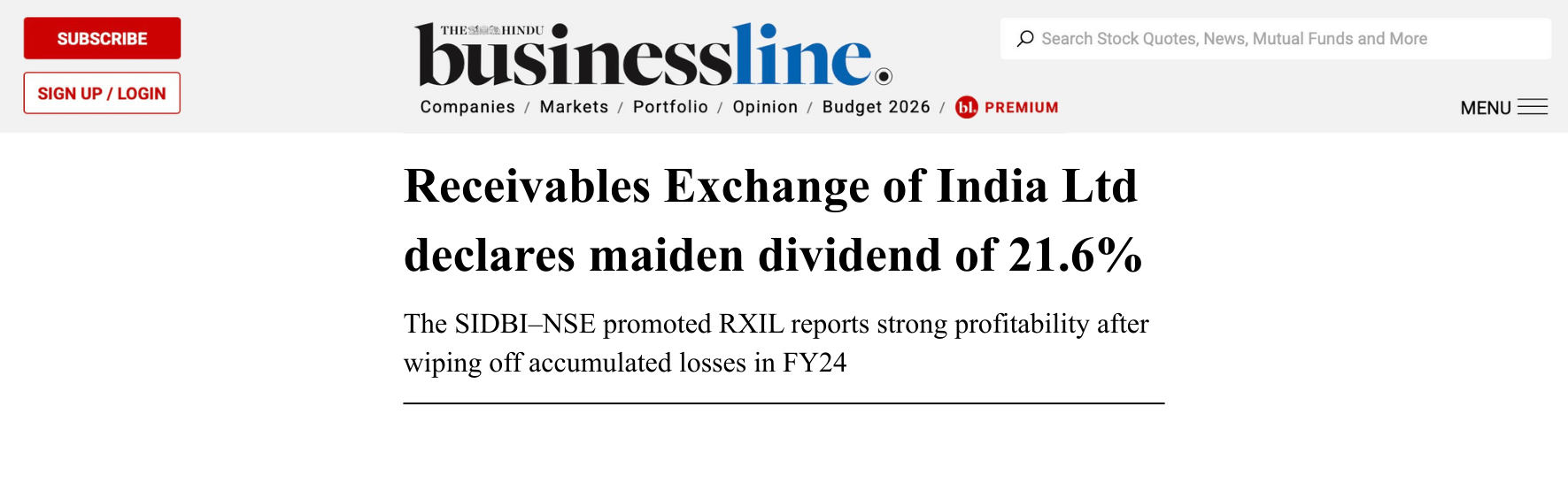 RXIL declares maiden dividend