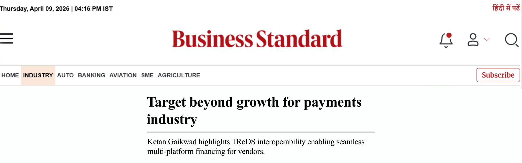 Growth Payment Industry