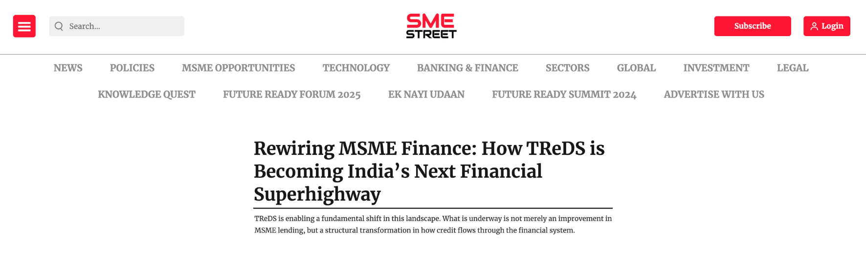 rewiring msme finance